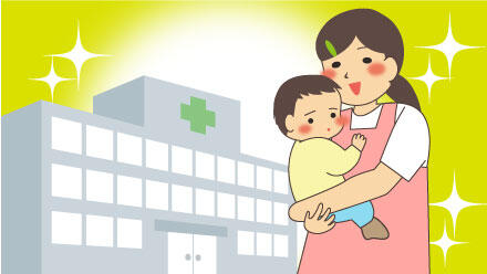 赤ちゃんを抱っこするほい子