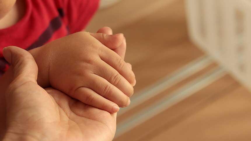 大人と子どもの手