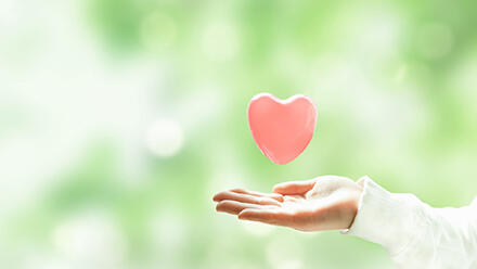 手のひらの上のハート